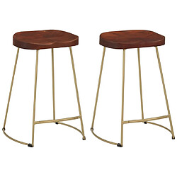 vidaXL Tabourets de bar Gavin 2 pcs 47x40x63 cm Bois massif manguier 