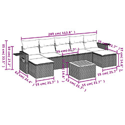 vidaXL Salon de jardin 8 pcs avec coussins noir résine tressée pas cher