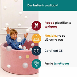 MeowBaby® Piscine à Balles Ronde 90x30cm, Velvet, Beige, 200 balles: Doré/Beige/Blanc/Transparent