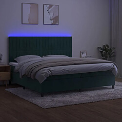 Avis vidaXL Sommier à lattes de lit matelas et LED Vert foncé 200x200 cm