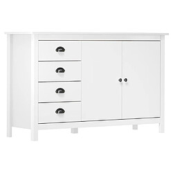 vidaXL Buffet Hill Blanc 130x40x80 cm Bois de pin solide