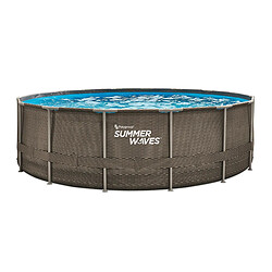 Piscine tubulaire Active Frame Pool ronde effet rotin 4,88 x 1,22 m - Summer Waves