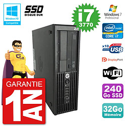 PC HP WorkStation Z220 SFF Core i7-3770 RAM 32Go SSD 240Go Graveur DVD Wifi W7 - Occasion