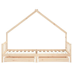 Maison Chic Lit d'Enfant Chambre - Cadre de lit pour enfant avec tiroirs 90x200 cm bois de pin massif -MN45662 pas cher