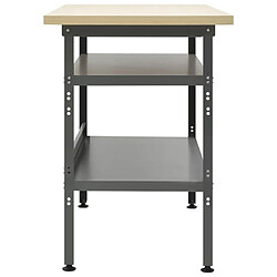 Avis Helloshop26 Etabli table de travail poste de travail stockage rangement d'outils banc d'outils avec 2 etagères garage atelier 120 cm acier gris 02_0003676