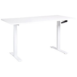 Beliani Table à hauteur ajustable Manuel 160 x 72 cm Blanc DESTINES