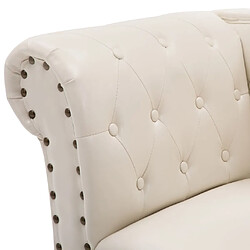 Acheter vidaXL Chaise longue Blanc crème Similicuir