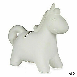 Pincello Tirelire à peindre Licorne Céramique 6,4 x 13 x 14 cm (12 Unités) 