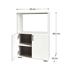 Acheter Armoire Multifonction Catter House Atenas 84 de 60x35x84,5 cm avec 2 Portes, 1 Étagère Intérieure et de Couleur Blanche