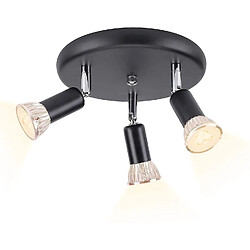 Universal Ampoule, projecteur, plafond, lustre, projecteur, angle réglable, 3 voies.(Le noir) 