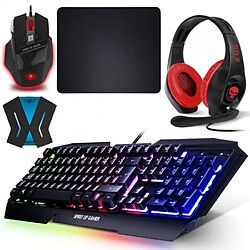 Pack Clavier Souris Casque Switch Pro-K5 RGB et Convertisseur