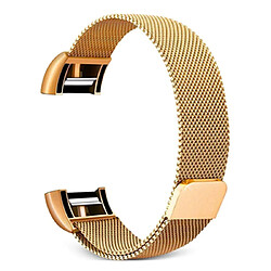 Wewoo Bracelet pour montre connectée Smartwatch avec en acier inoxydable FITBIT Charge 2taille S or 