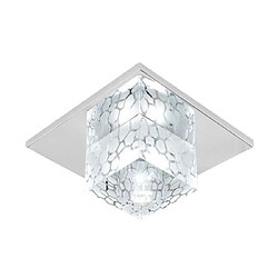 Stoex Plafonnier Cristal Cube 5W 12cm Blanc Lampe de Plafond Eclairage pour l'entrée, salon, chambre à coucher et salle à manger