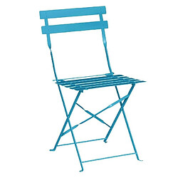 Chaises de Terrasse Bleu Turquoise en Acier - Lot de 2 - Bolero