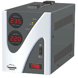 Stabilisateur de tension 1500VA 900W 6.8A, Protection courts-circuits et surcharges, Double compteur, circuit retard de signal