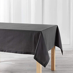 Douceur D'Interieur Nappe coton unie Charline - 150 x 200 cm - Gris anthracite