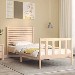 Avis Maison Chic Cadre/structure de lit avec tête de lit pour adulte - Lit Moderne Chambre petit simple bois massif -MN47701