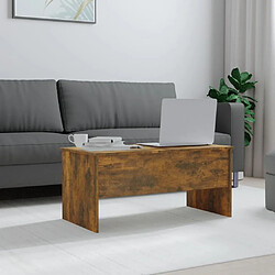 Avis Maison Chic Tabls basse,Table Console pour salon Chêne fumé 102x50,5x46,5 cm Bois d'ingénierie -MN47723