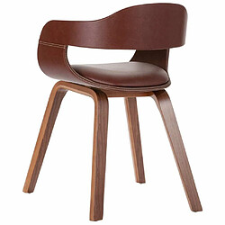 Acheter Maison Chic Chaises à manger,Chaise pour cuisine Marron Bois courbé et similicuir -MN35010