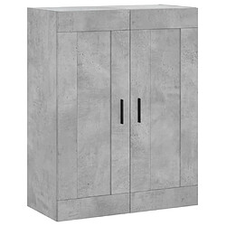 Maison Chic Buffet,Meuble de Rangement,commode pour salon,Cuisine Gris béton 69,5x34x180 cm Bois d'ingénierie -MN56783 pas cher