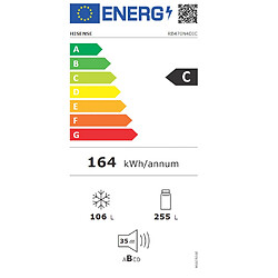 Réfrigérateur combiné 60cm 361l nofrost, gris - RB470N4DIC - HISENSE