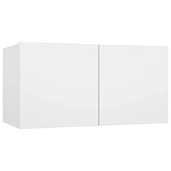 Acheter Maison Chic Ensemble de meubles TV 4 pcs | Banc TV Moderne pour salon | Meuble de Rangement - Blanc Aggloméré -MN75806