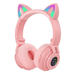 Universal Écouteurs pour chat Casque LED lumineux Bluetooth Casque sans fil Casque stéréo Gaming Bouchons d'oreille avec microphone Cadeau pour enfant fille | Écouteurs Bluetooth