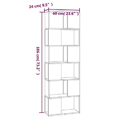 vidaXL Bibliothèque/Séparateur de pièce Sonoma gris 60x24x186 cm pas cher