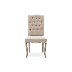 Lot de 2 chaises capitonnées Jade tissu beige