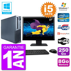 PC Lenovo M82 SFF Ecran 27" i5-3470 RAM 8Go Disque 250Go Graveur DVD Wifi W7 · Occasion 