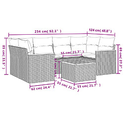 Acheter vidaXL Salon de jardin avec coussins 7pcs mélange beige résine tressée