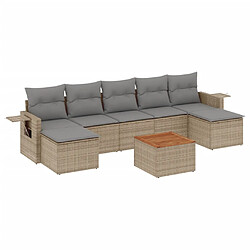 vidaXL Salon de jardin avec coussins 8pcs mélange beige résine tressée