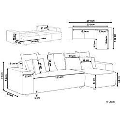 Avis Beliani Canapé d'angle LUSPA Beige clair