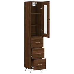 Avis vidaXL Buffet haut Chêne marron 34,5x34x180 cm Bois d'ingénierie