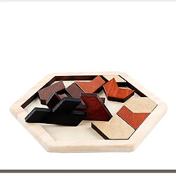 Universal Puzzle hexagonal en bois forme motif bloc Tangran cerveau bande annonce