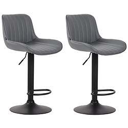 Non Lot de 2 tabourets de bar Lentini simili cuir noir 