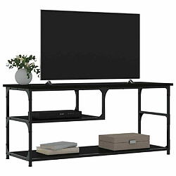 Avis Maison Chic Meuble TV scandinave - Banc TV pour salon noir 103x38x46,5 cm bois d'ingénierie et acier -MN35468