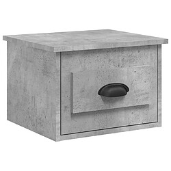 Maison Chic Table de chevet murale - Table de Nuit gris béton 50x36x40 cm