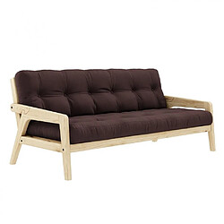 Inside 75 Canapé convertible futon GRAB pin naturel coloris marron couchage 130 cm.