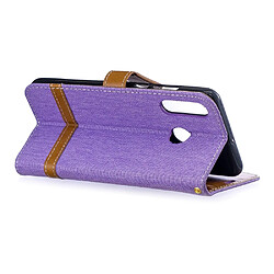 Acheter Etui en PU tissu jeans de couleur assortie violet pour votre Huawei P30 Lite