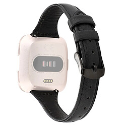 Wewoo Bracelet pour montre connectée Fitbit Versa razy Cheval Texture En Cuir Véritable Noir 