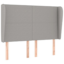 Maison Chic Tête de lit scandinave avec oreilles,meuble de chambre Gris clair 147x23x118/128 cm Tissu -MN85888