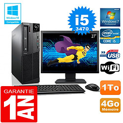 PC Lenovo M92p SFF Core I5-3470 Ram 4Go Disque 1 To Wifi W7 Ecran 27" · Occasion 