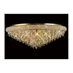 Luminaire Center Plafonnier Alexetra 18 Ampoules doré/cristal Coloris : doré Diamètre en Cm : 95 Hauteur en Cm : 35 Poids en Kilos : 37,3 Nombre d'ampoules : 18 Type d'ampoule : E14 Puissance Max en W : 60 Ampoule