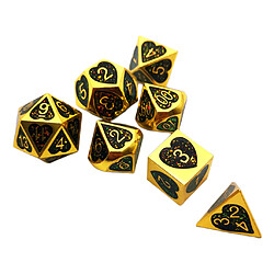 Acheter 7 Pièces En Alliage De Zinc Jeu Dés Polyèdre D4 D6 D8 D10 D12 D20 Ensemble Doré