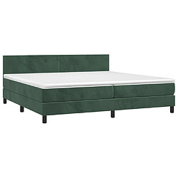 Acheter Sommier à lattes LED,Cadre à lattes de lit avec matelas pour Adulte Vert foncé 200x200 cm -MN39448