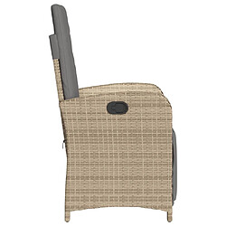 Maison Chic Chaise inclinable de jardin et repose-pied pour relax mélange beige rotin -GKD71797 pas cher