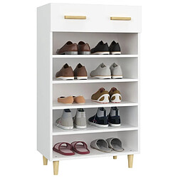 Avis vidaXL Armoire à chaussures Blanc 60x35x105 cm Bois d'ingénierie