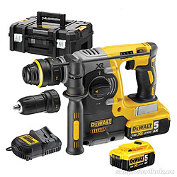 DeWALT DCH274P2T Perforateur SDS-Plus s. fil 3 modes 18V 5Ah 2 accus + mandrin DeWALT DCH274P2T Marteau Perforateur Burineur SDS-Plus 18V 5Ah 3.3Kg Mandrin 13mm