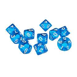 10 Pièces Bleu Dix Dés D10 Face Avec Une Tasse De Dés Pour D & D Trpg Jeux De Société